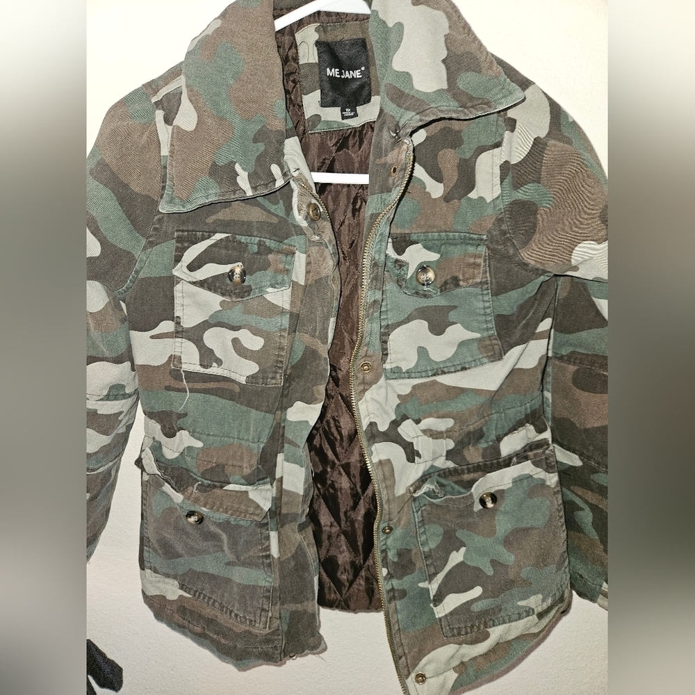 Me Jane Girls Camouflage Coat Size 12